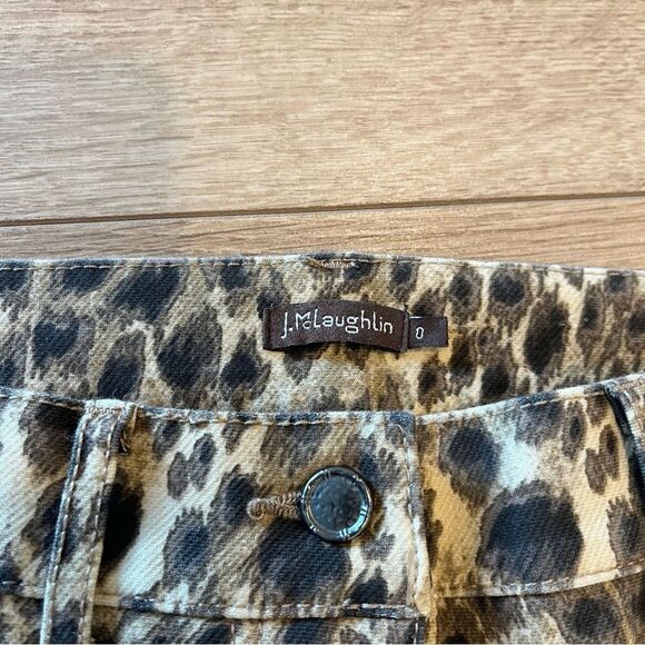 J. McLaughlin Baxter Cheetah Leopard Skinny Zipper Pants Size 0 - Picture 4 of 7